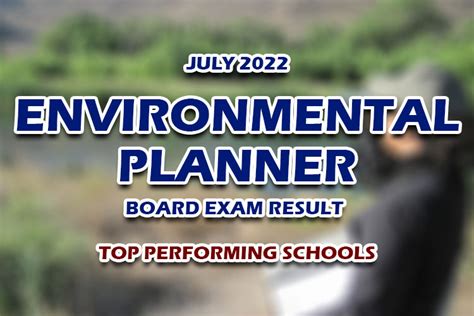 environmental planning board exam|RESULTS: July 2022 Environmental Planner .